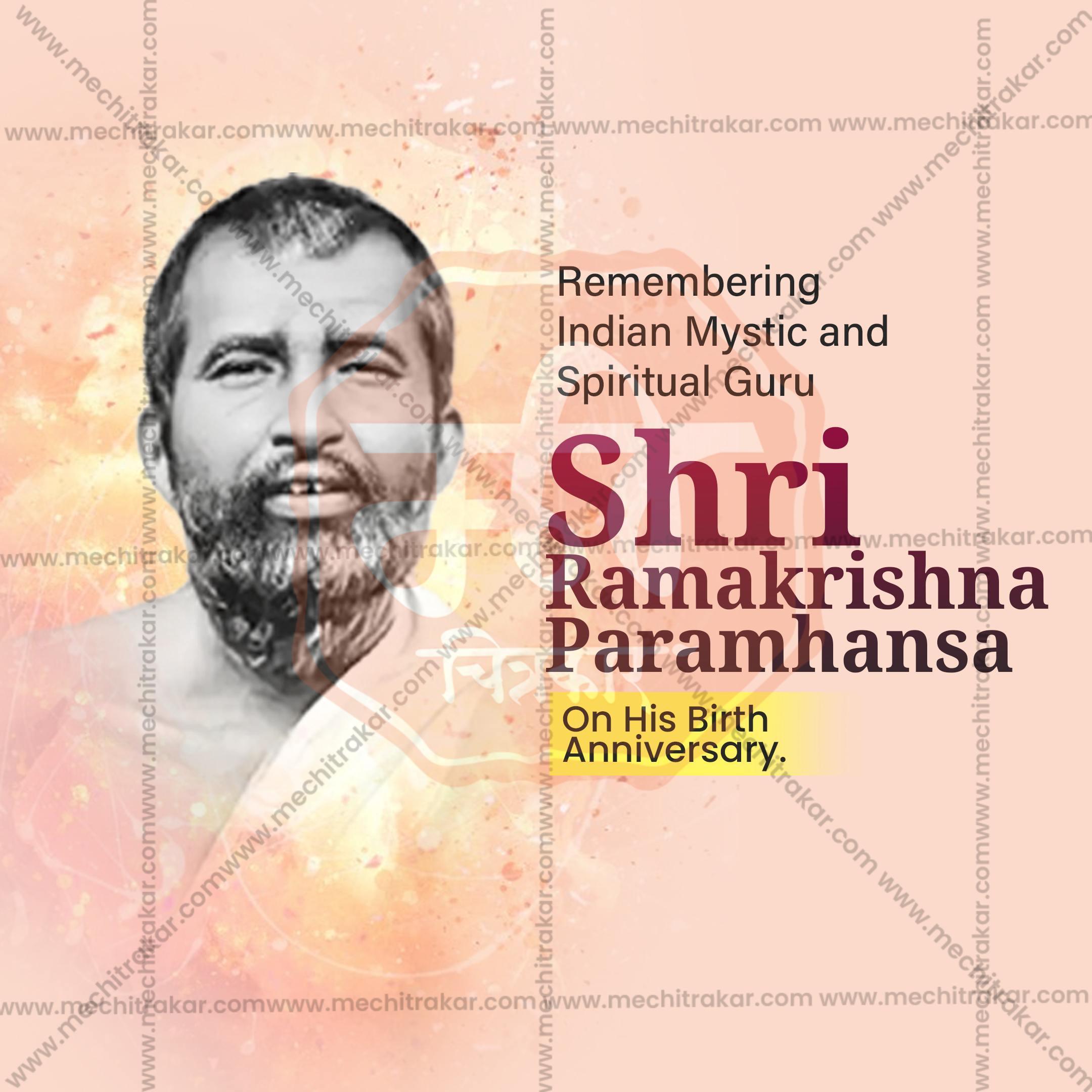 Shri Ramakrishna Paramhansa Jayanti Social Media Template | English PSD | Me Chitrakar 0225-4