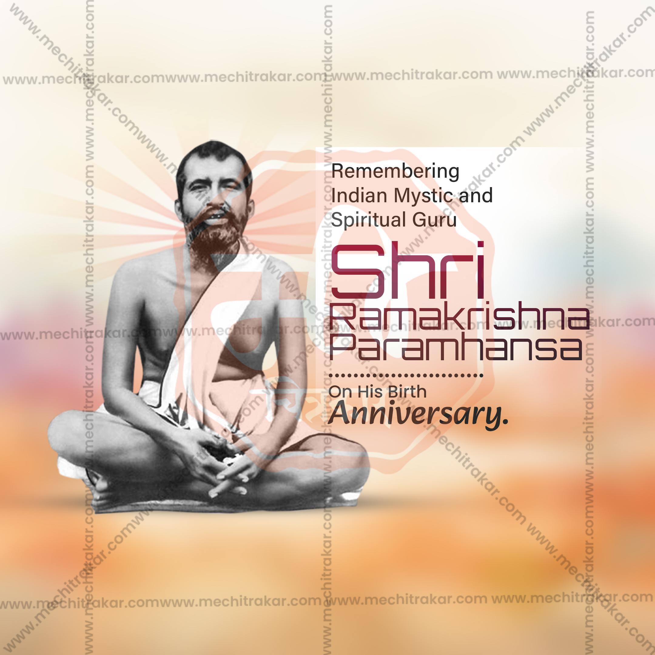 Shri Ramakrishna Paramhansa Jayanti Social Media Template | English PSD | Me Chitrakar 0225-8