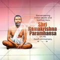 Professional Ramkrishna Paramhans Punyatithi Template Design in Marathi, Hindi, and English - High-Quality Editable PSD  by Me Chitrakar