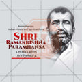 Beautiful Ramkrishna Paramhans Punyatithi Event Poster in Marathi, Hindi, and English - High-Quality Editable PSD  by Me Chitrakar