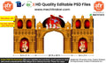 Ram Navami Themed Entry Arch Design | High-Quality Editable PSD File | Me Chitrakar