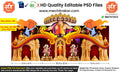 Ram Navami Backdrop Design – High-Quality Editable PSD File | Me Chitrakar