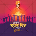 Professional Rashtriya Yuvak Din (National Youth Day) Template Design for Social Media in Marathi, Hindi, and English - PSD and JPG by Me Chitrakar