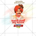 Artistic Shahu Maharaj portrait for social media posts.