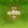 High-quality layered PSD for Vat Purnima social media branding.