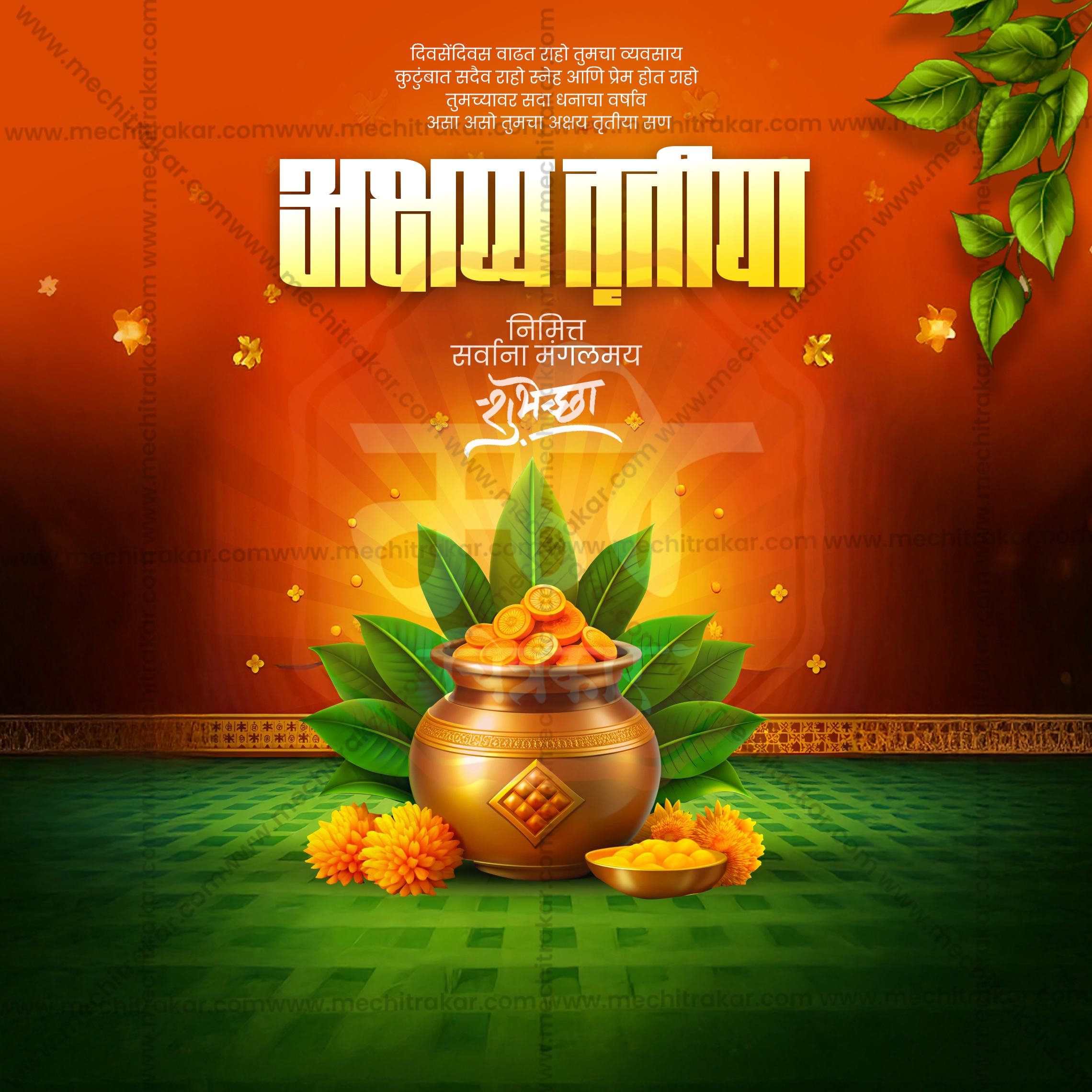 Akshay Tritiya | 30 Social Media Design Templates in Marathi | Editable PSD for Designers | By Me Chitrakar |  SMD2026/M/AKTR-Bundle No.1