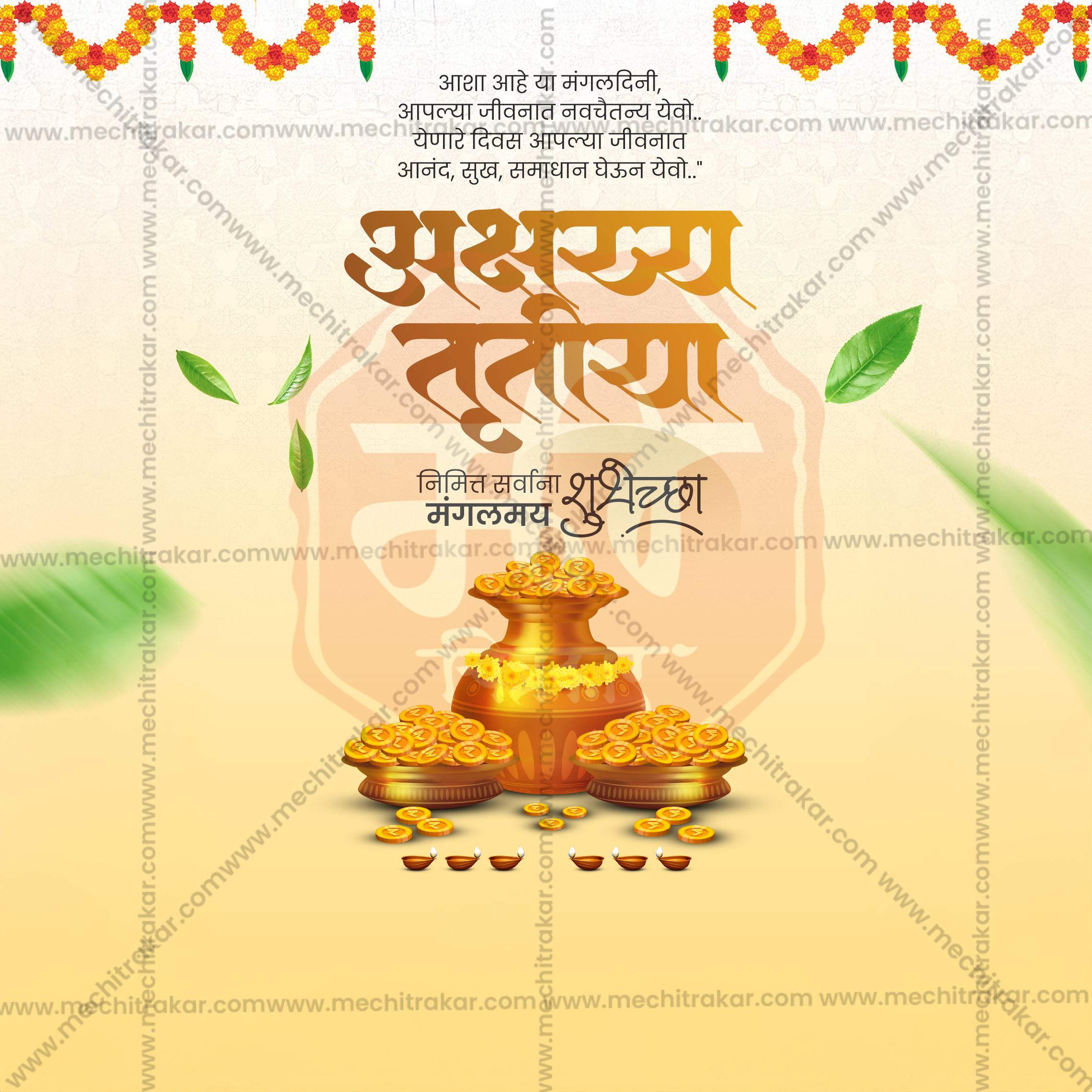 Editable PSD Template for Akshay Tritiya Greetings in Marathi