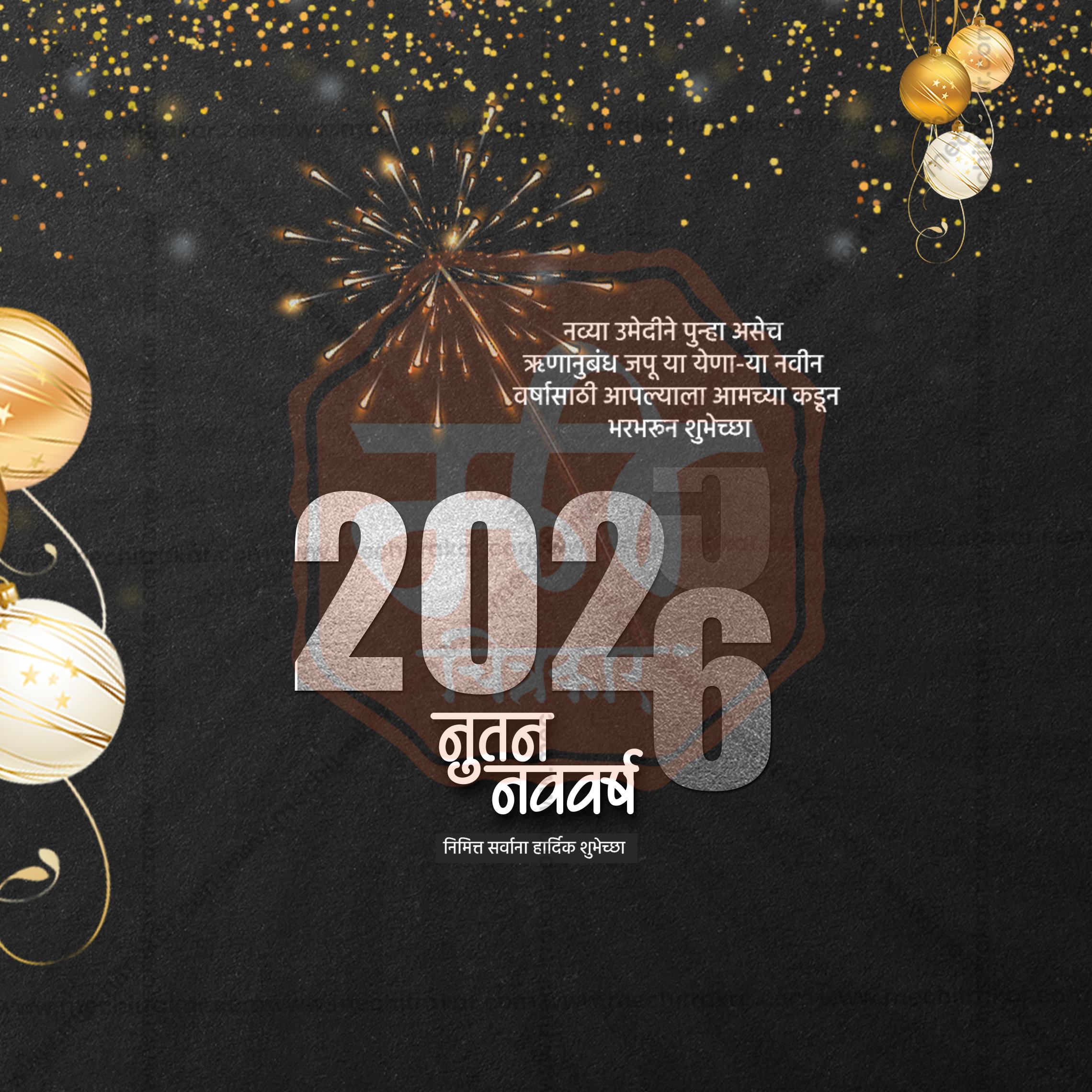 Professional New Year Facebook cover PSD template.