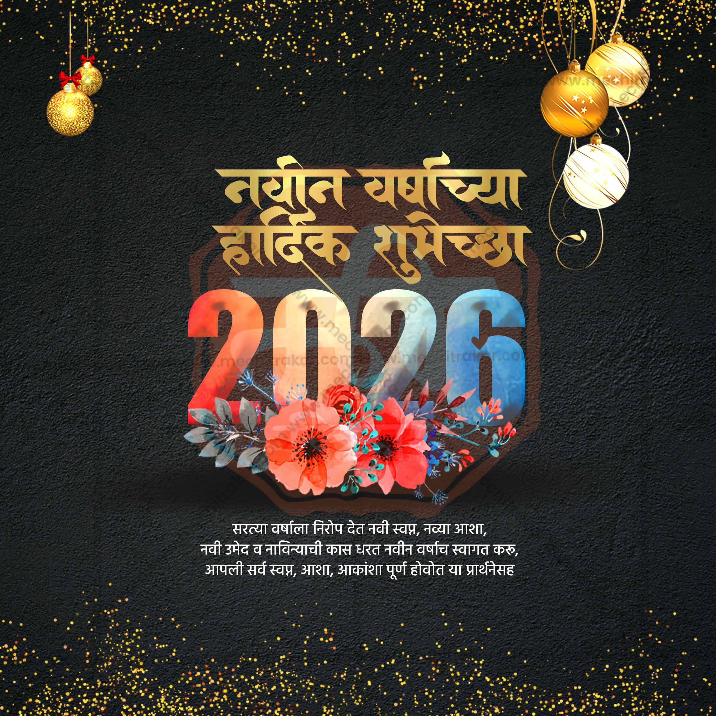 New Year 3D text effect social media post PSD.