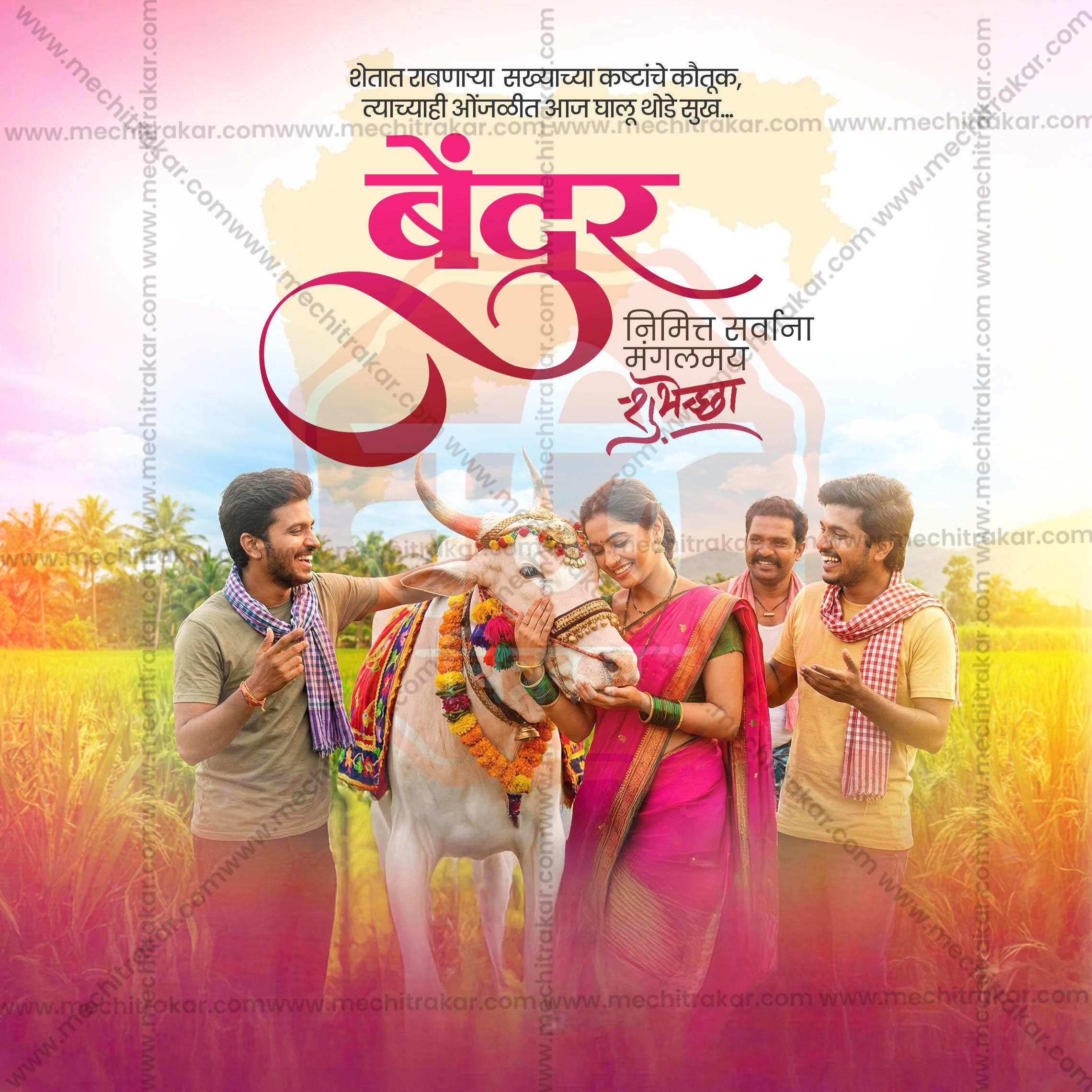 Bendur | 30 Social Media Design Templates in Marathi | Editable PSD for Designers | By Me Chitrakar |  SMD2026/M/MHBE-Bundle No.1