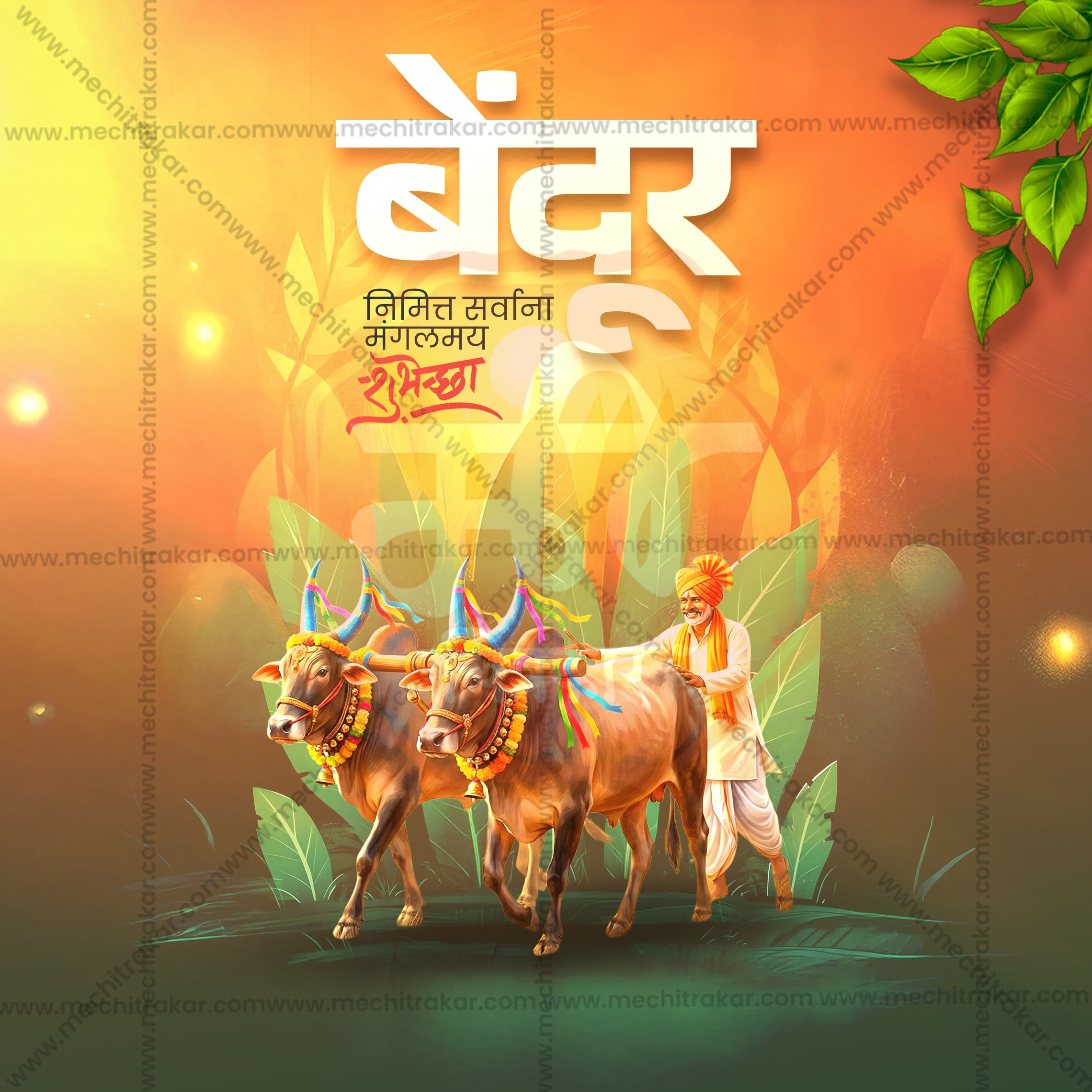 Bendur | 30 Social Media Design Templates in Marathi | Editable PSD for Designers | By Me Chitrakar |  SMD2026/M/MHBE-Bundle No.1