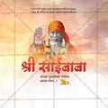 Creative Sai Baba Punyatithi Festival Poster in Marathi, Hindi, and English - Editable PSD  by Me Chitrakar