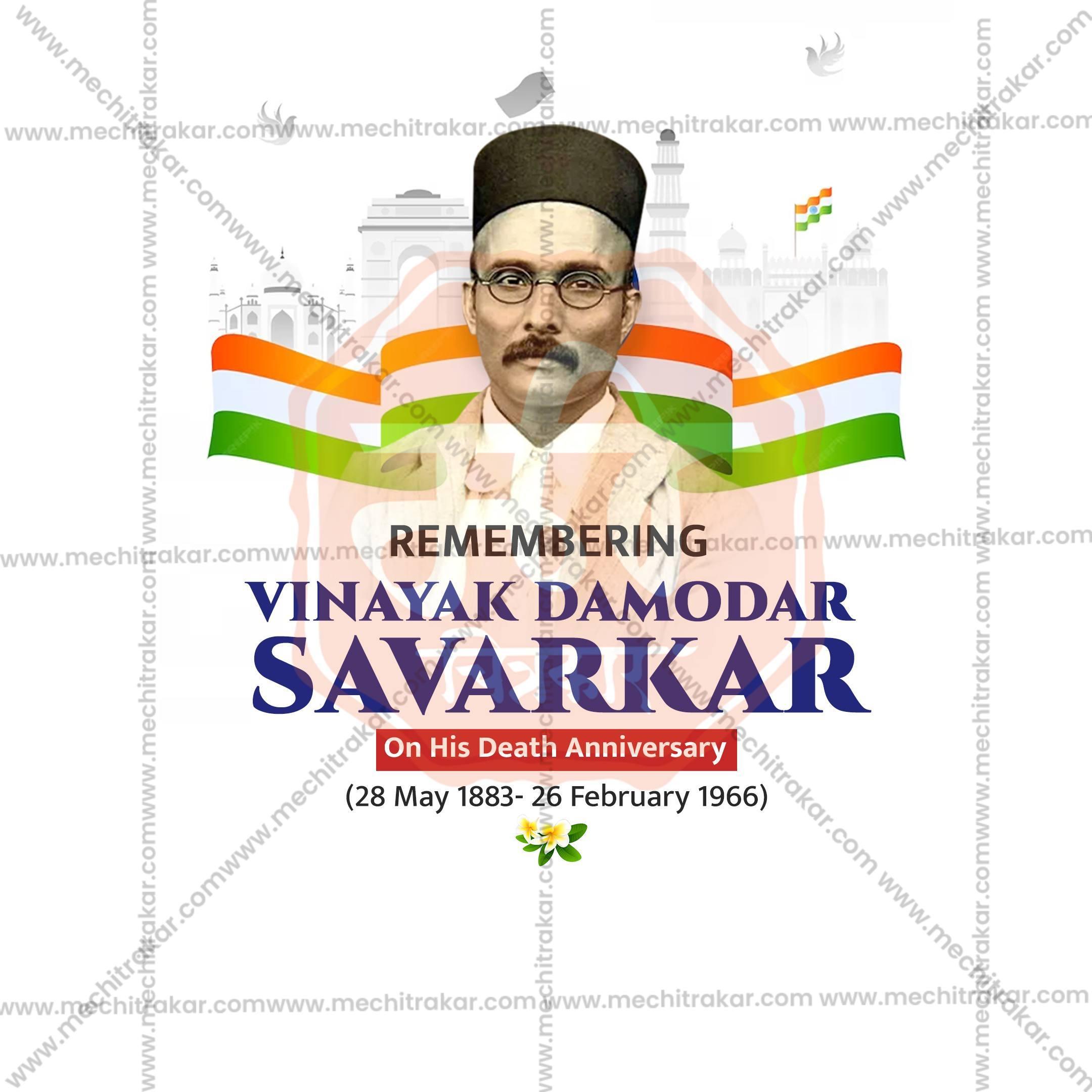 Swatantryaveer Vinayak Damodar Savarkar Punyatithi Social Media Template | English PSD | Me Chitrakar 0225-2
