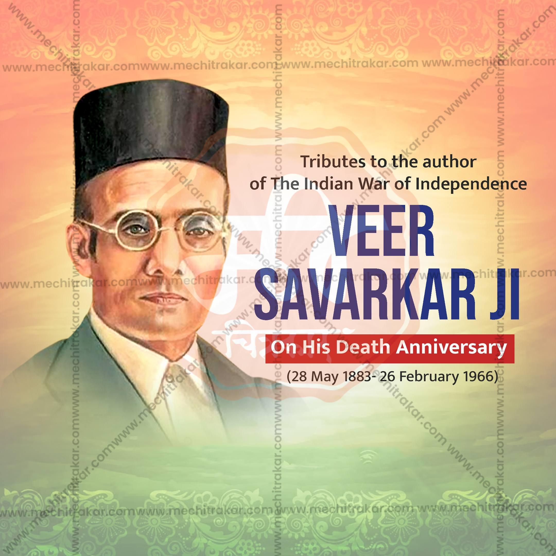 Swatantryaveer Vinayak Damodar Savarkar Punyatithi Social Media Template | English PSD | Me Chitrakar 0225-5