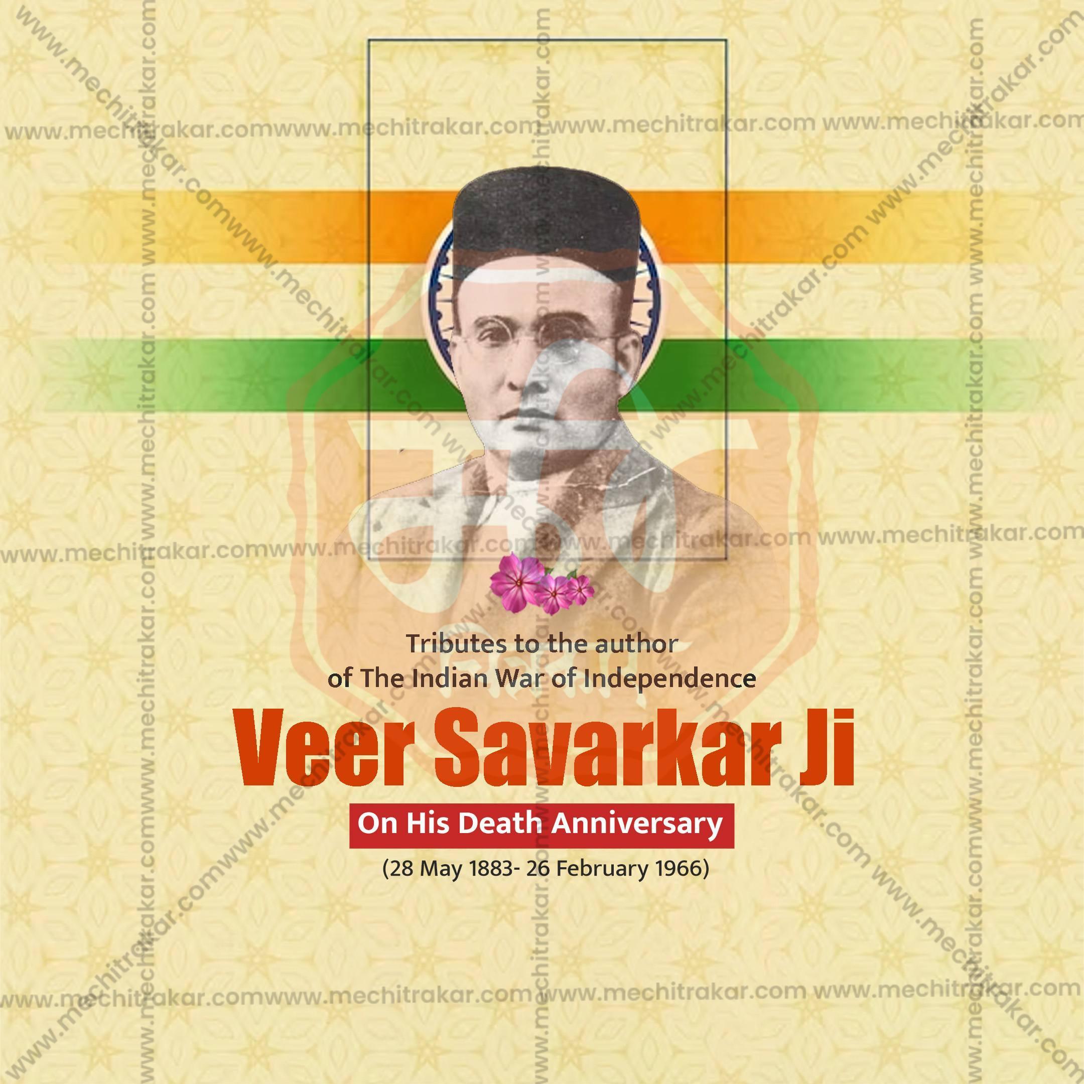 Swatantryaveer Vinayak Damodar Savarkar Punyatithi Social Media Template | English PSD | Me Chitrakar 0225-7