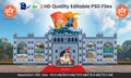 Father of the Indian Navy Theme Kaman and Backdrop Design - High-Quality Editable PSD Files - Mechitrakar