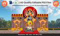 Durga Mata & Maharashtra Glory Theme Kamaan and Arch Backdrop Pandal Design - High-Quality Editable PSD File for Majestic Celebrations - Mechitrakar