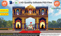 Grand Royal Maharaj-Themed Entry Arch Pandal Design – High-Quality Editable PSD File | Me Chitrakar