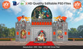 Shivpratap Theme Kamaan and Arch Backdrop Pandal Design - High-Quality Editable PSD File for Majestic Celebrations - Mechitrakar