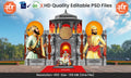 Chhatrapati Shivaji Maharaj Theme Kamaan and Arch Backdrop Pandal Design - High-Quality Editable PSD File for Majestic Celebrations - Mechitrakar 