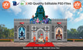 Oath of Swaraj Theme Kamaan and Arch Backdrop Pandal Design - High-Quality Editable PSD File for Iconic Celebrations - Mechitrakar