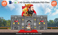 Shivaji Maharaj Victory Theme Kamaan and Arch Backdrop Pandal Design - High-Quality Editable PSD File for Historical Celebrations - Mechitrakar
