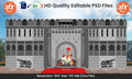 Heritage Fort Theme Kaman and Arch Backdrop Design – High-Quality Editable PSD File | Me Chitrakar | PMD/BD1224/50
