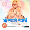 Illustration of Shree Swami Samarth seated with traditional markings and mala beads, celebrating Punyatithi