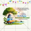 Elegant Sri Krishna Janmashtami Flyer Design in Marathi, Hindi, and English - High-Quality PSD  by Me Chitrakar