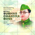 Professional Subhashchandra Bhose Jayanti  Template Design in Marathi, Hindi, and English - High-Quality Editable PSD and JPG by Me Chitrakar