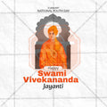 Beautiful Swami Vivekananda Jayanti Event Poster in Marathi, Hindi, and English - High-Quality Editable PSD and JPG by Me Chitrakar