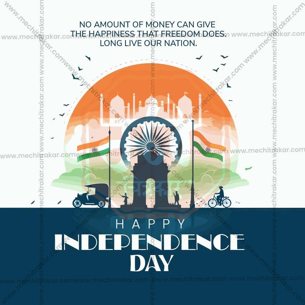 Creative 15 August Independence Day Festival Poster in Marathi, Hindi, and English - Editable PSD  by Me Chitrakar