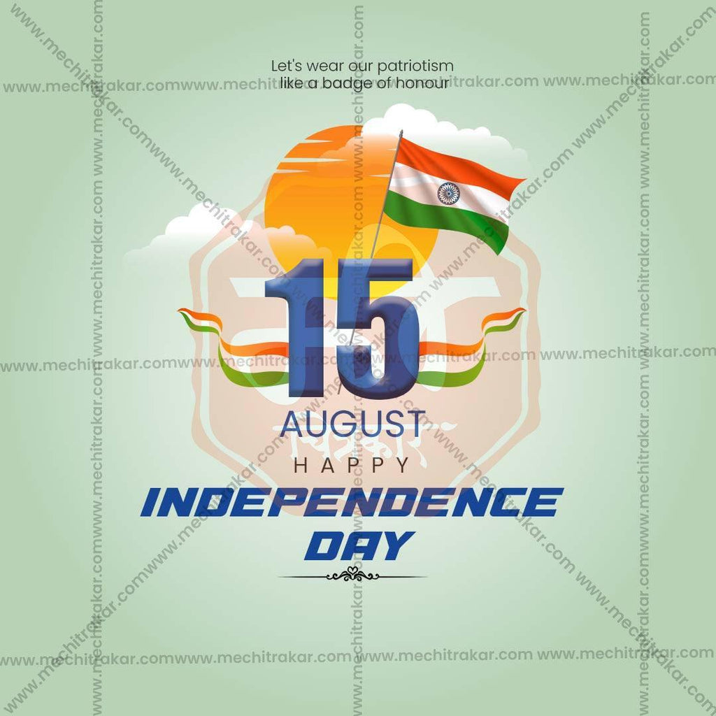 High-Quality 15 August Independence Day Festival Social Media Post in Marathi, Hindi, and English - PSD  by Me Chitrakar