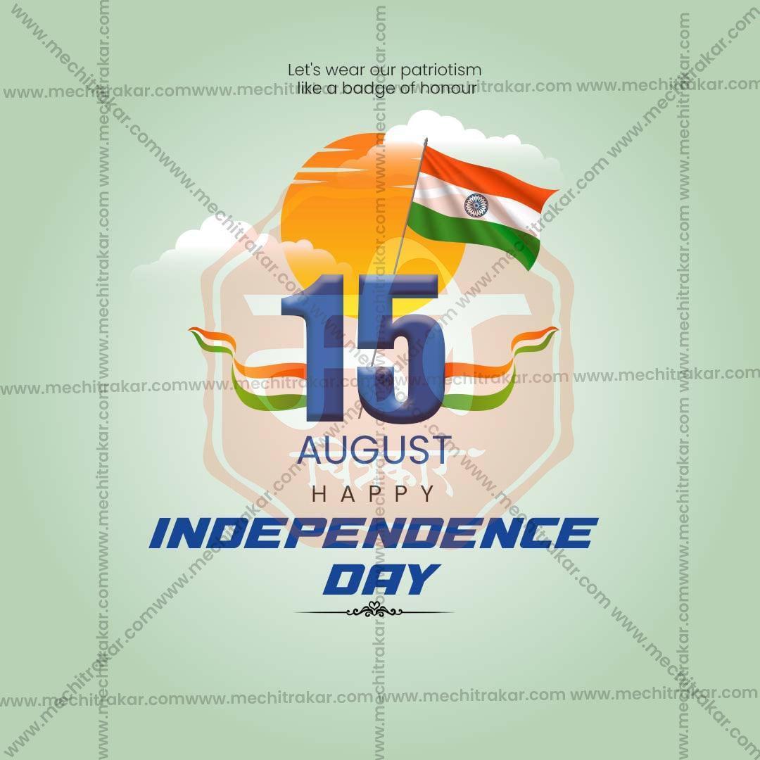 High-Quality 15 August Independence Day Festival Social Media Post in Marathi, Hindi, and English - PSD  by Me Chitrakar