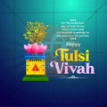 Beautiful Tulsi Vivah Event Poster in Marathi, Hindi, and English - High-Quality Editable PSD and JPG by Me Chitrakar