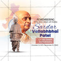 Beautiful Sardar Vallabhbhai Patel Punyatithi Event Poster in Marathi, Hindi, and English - High-Quality Editable PSD and JPG by Me Chitrakar