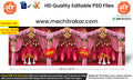 Floral Drapes Wedding Backdrop – Editable 30x10 Ft PSD Flex Design for Photoshop and Wedding Stage Printers