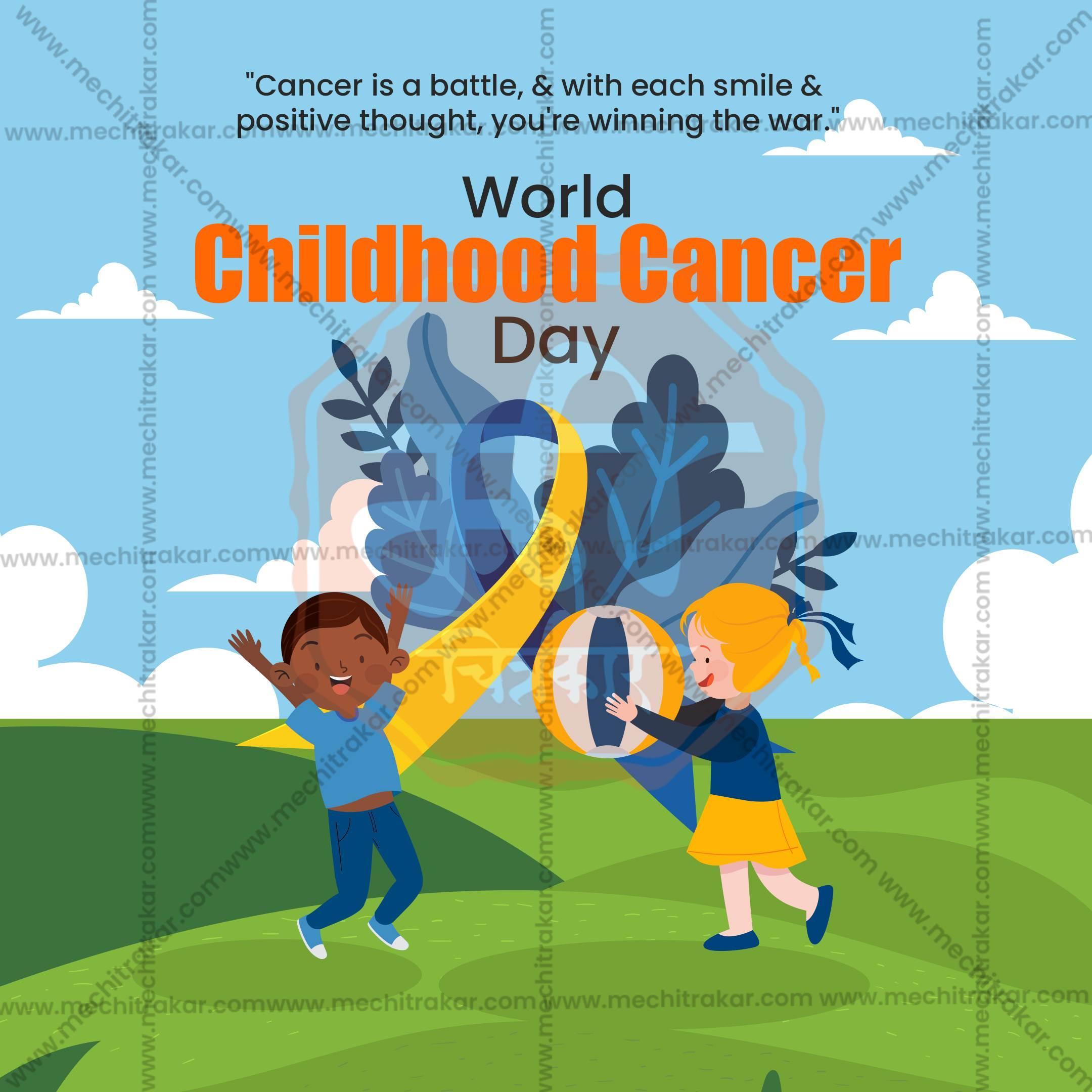 World Childhood Cancer Day Social Media Template | English PSD | Me Chitrakar 0225-1