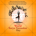 Creative World Surya Namaskar Day Template editable Poster in Marathi, Hindi, and English - Editable PSD and JPG by Me Chitrakar
