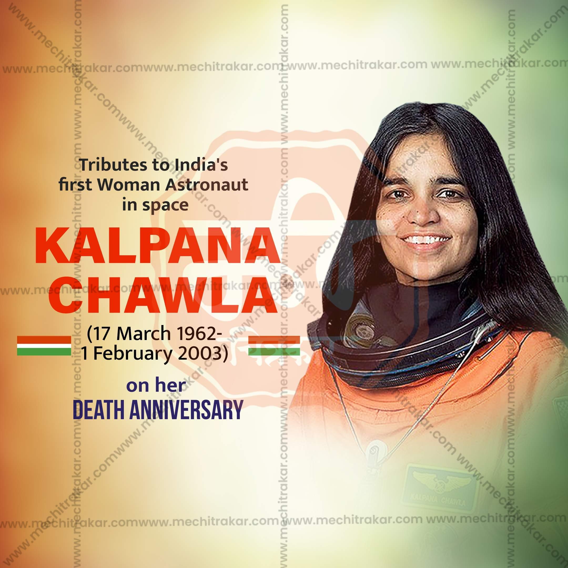 Premium Kalpana Chawla's death anniversary Templateeditable Invitation in Marathi, Hindi, and English - Editable PSD and JPG by Me Chitrakar