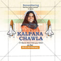 Kalpana Chawla Jayanti Social Media Template | English PSD | Me Chitrakar 0325-10