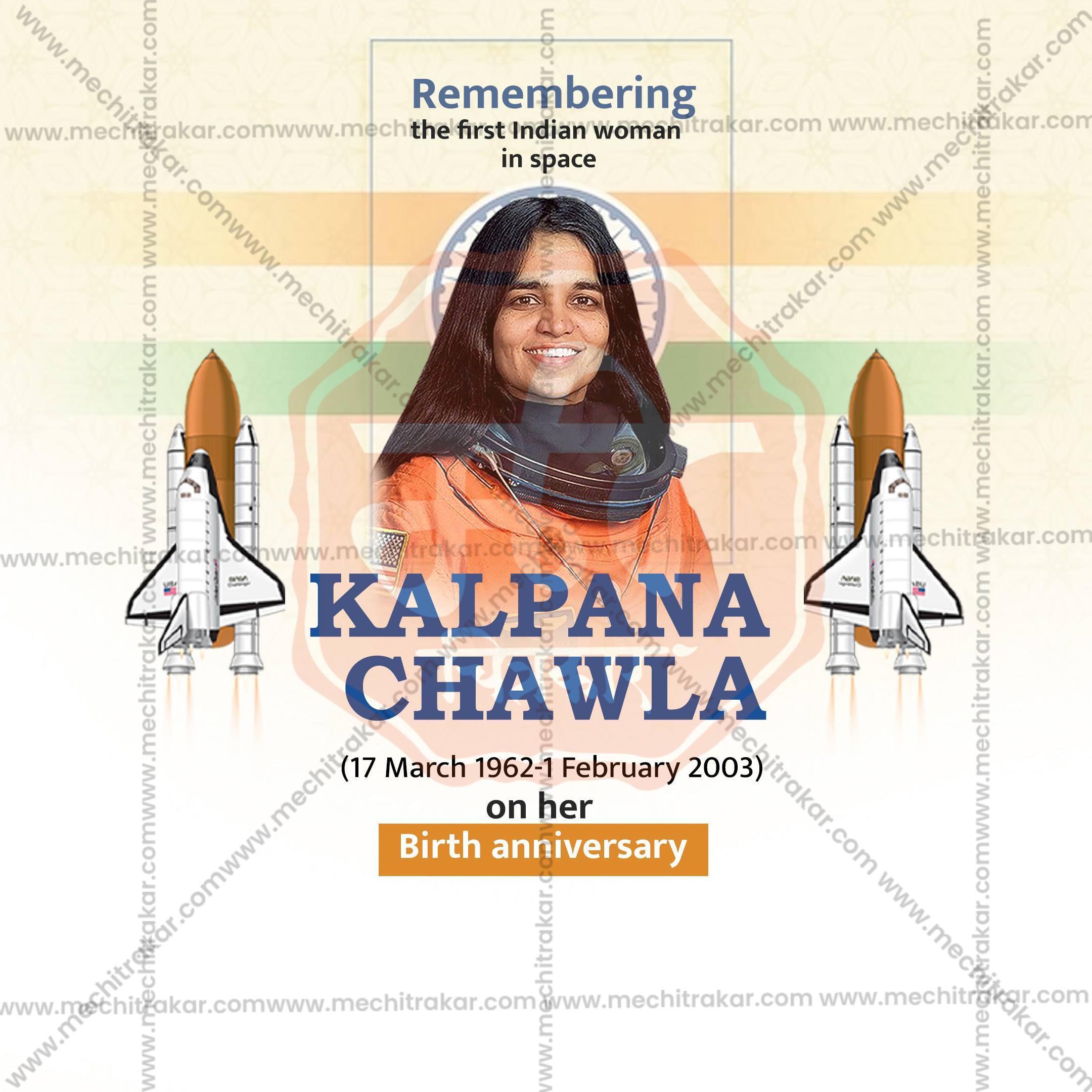 Kalpana Chawla Jayanti Social Media Template | English PSD | Me Chitrakar 0325-10