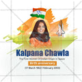 Kalpana Chawla Jayanti Social Media Template | English PSD | Me Chitrakar 0325-1