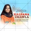 Kalpana Chawla Jayanti Social Media Template | English PSD | Me Chitrakar 0325-3