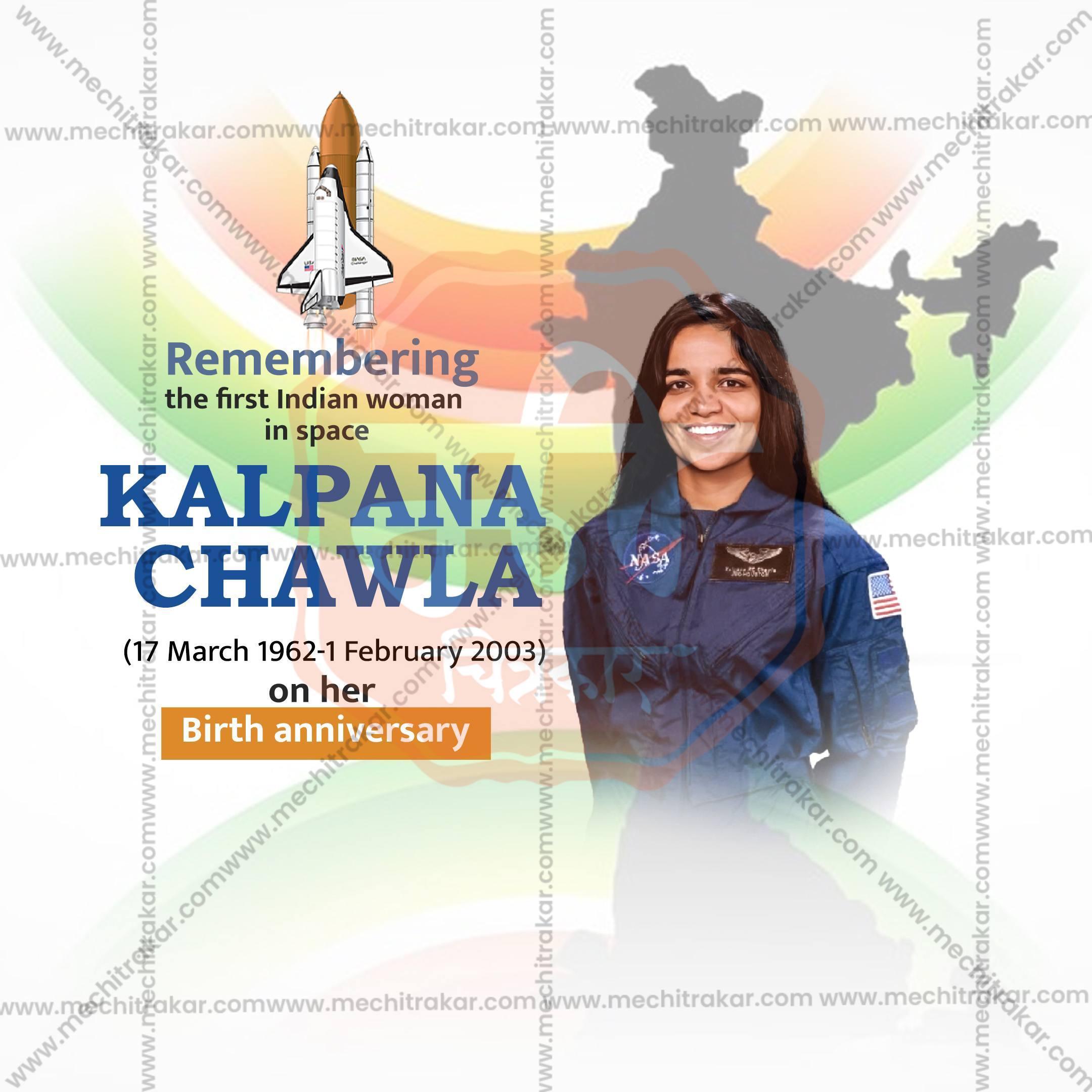 Kalpana Chawla Jayanti Social Media Template | English PSD | Me Chitrakar 0325-5
