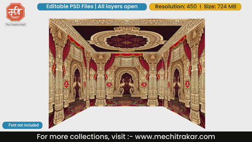 Grand Temple Pandal PSD Template | Ganpati, Navratri & Wedding | mechitrakar.com