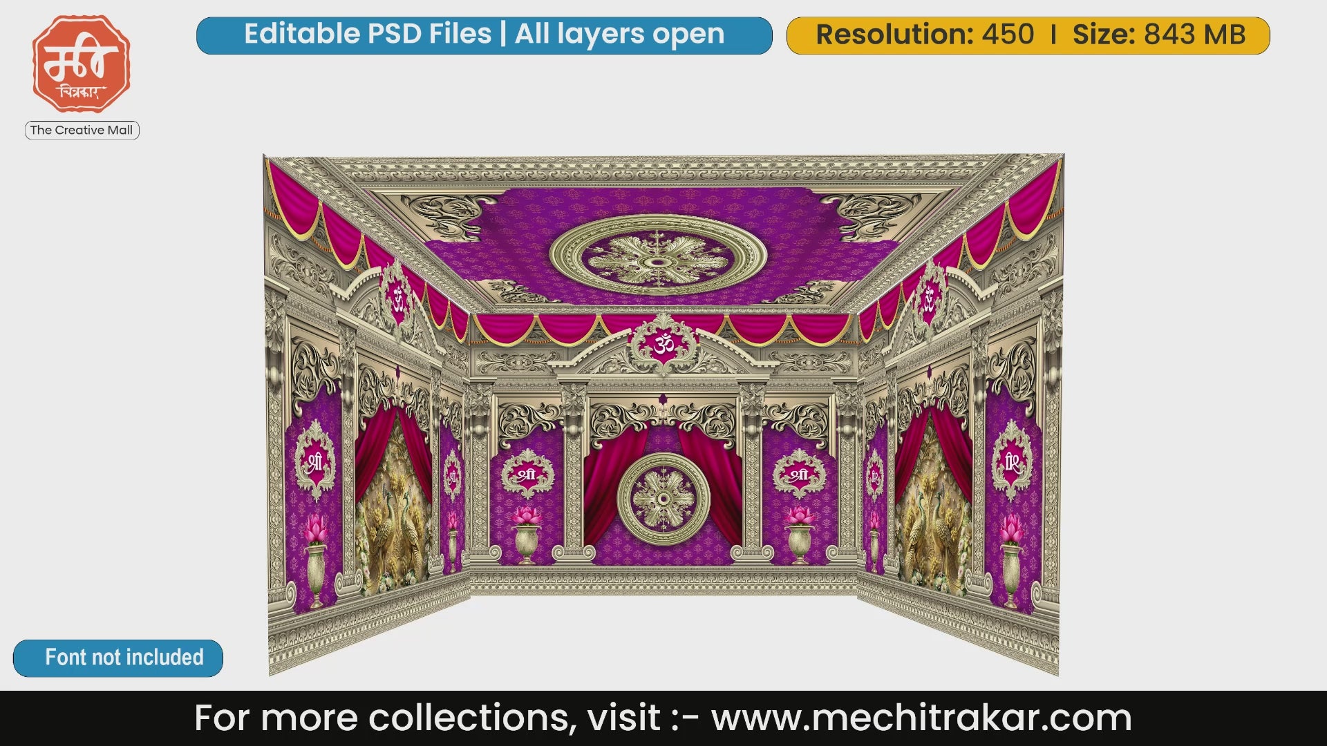Auspicious Temple Pandal PSD Template | Ganpati & Navratri | mechitrakar.com