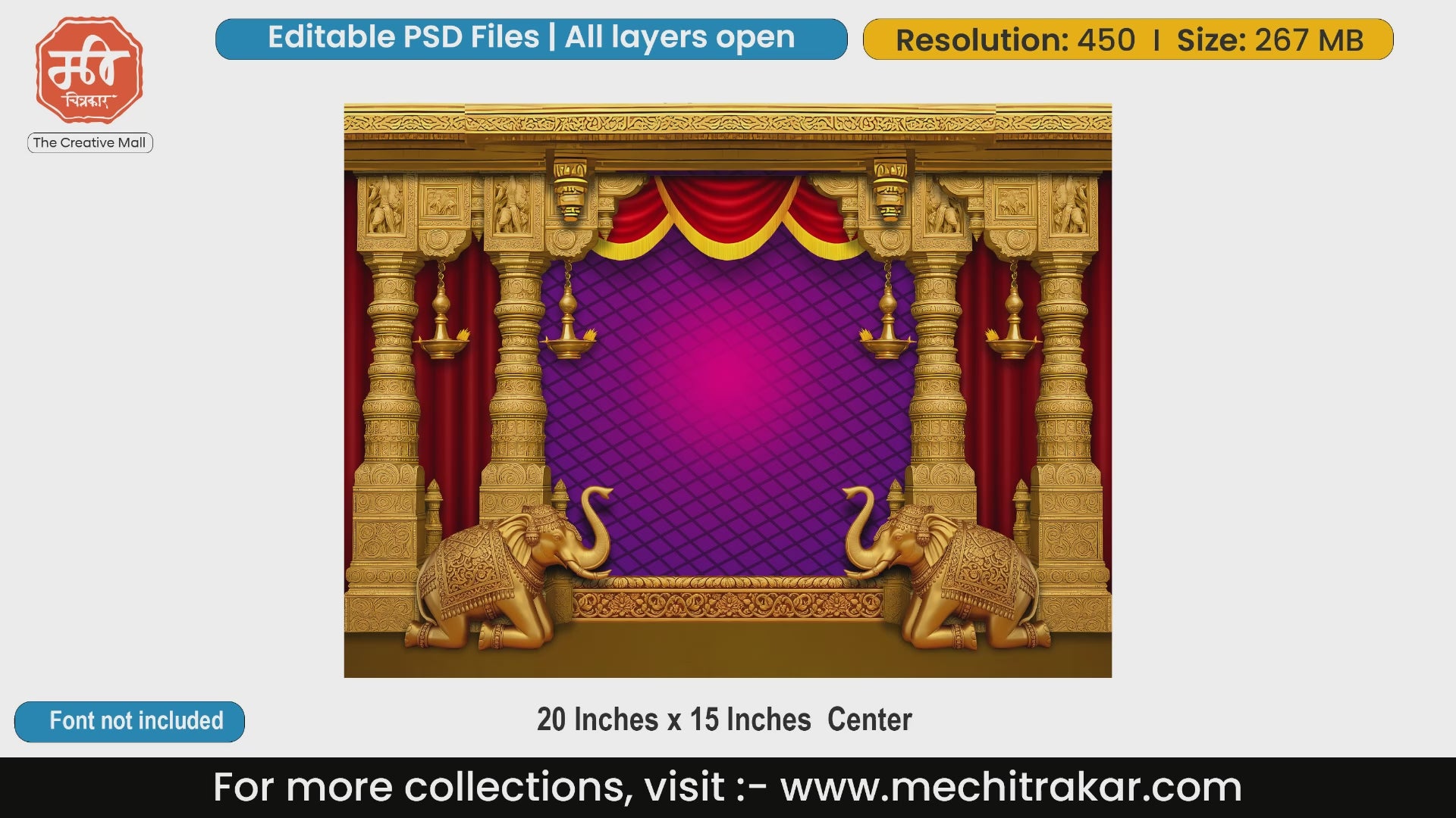 Royal Elephant Theme | Navratri & Wedding Pandal Decoration PSD | mechitrakar.com