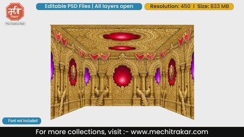 Royal Darbar Pandal PSD Template | Ganpati, Navratri & Wedding | mechitrakar.com