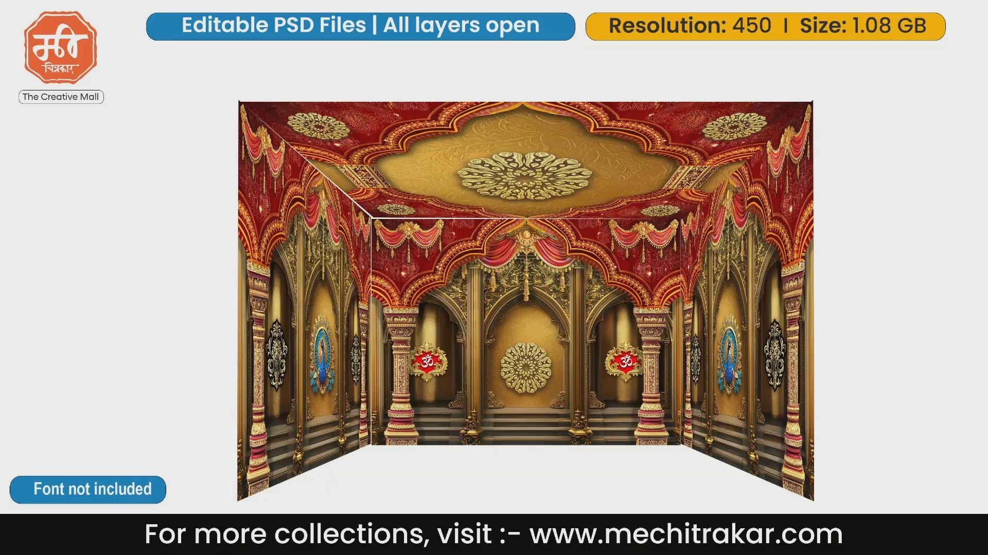 Luxury Palace Pandal PSD Template | Ganpati & Navratri Festival | www.mechitrakar.com